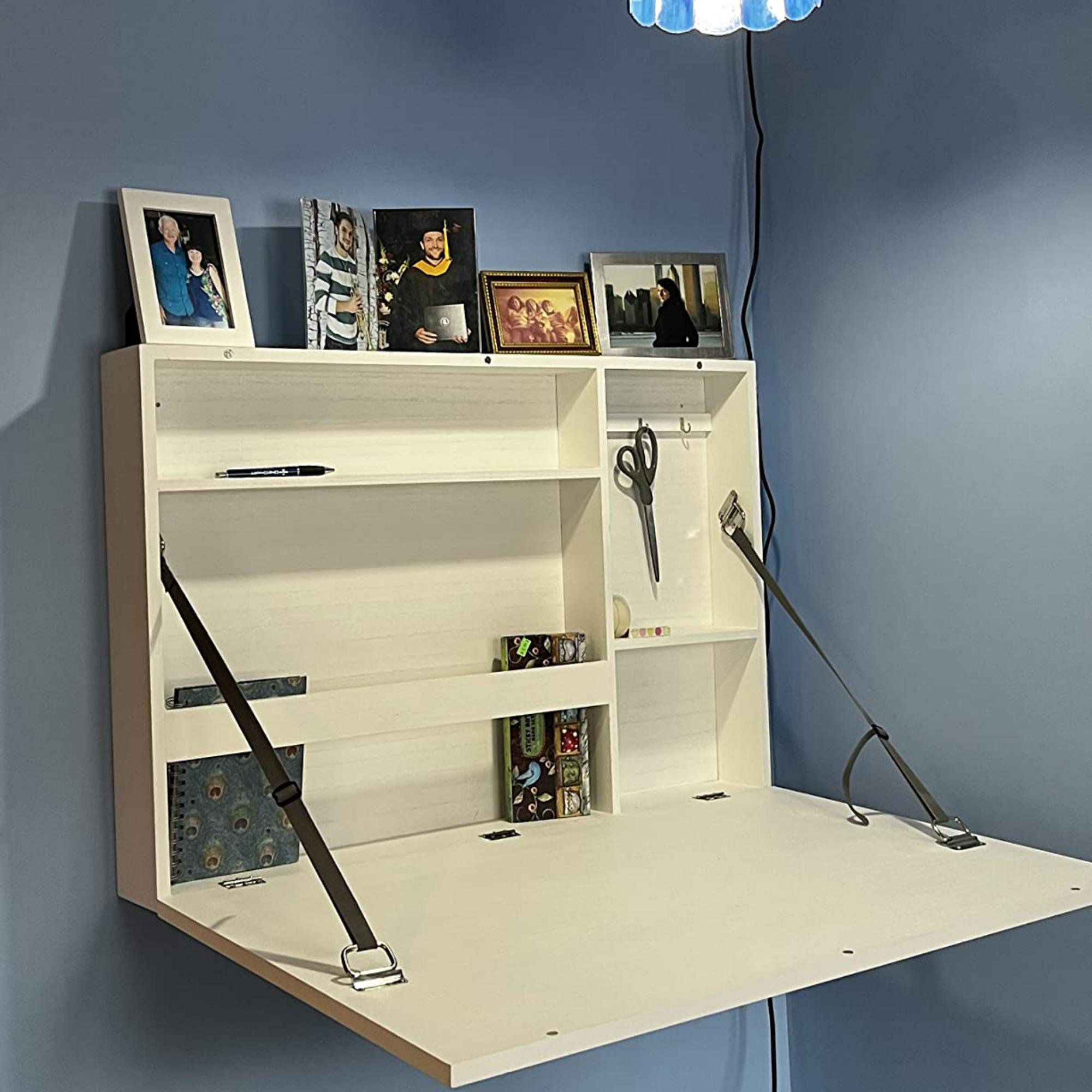 Ebern Designs Arlynda 36" Wall Mounted Folding Desk Stowable Foldable ...